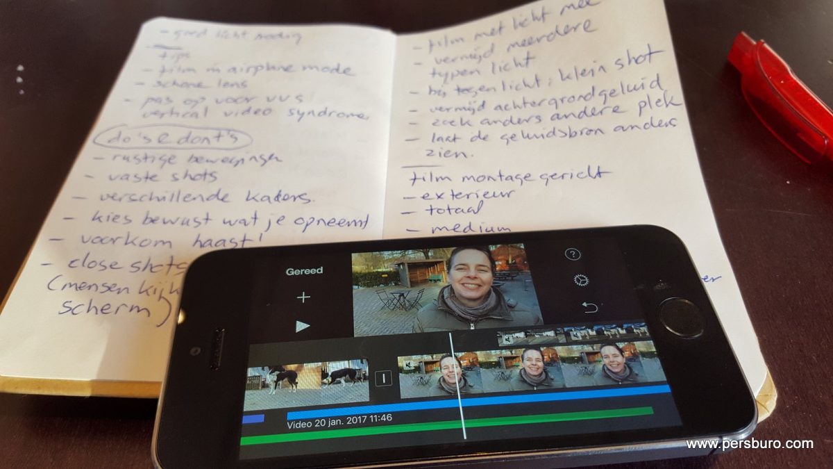 Monteren op de Iphone is een fluitje van een cent met Imovie.
